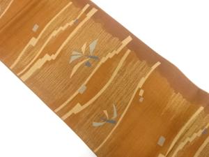 変わり横段に抽象花模様織り出し袋帯